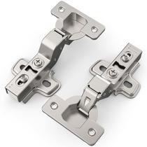 Dobradiças para armário Chibery com fechamento suave 105 acabamento níquel acetinado, kit com 2 Dobradiças para armário Chibery com fechamento suave 105 acabamento níquel acetinado, kit com 2