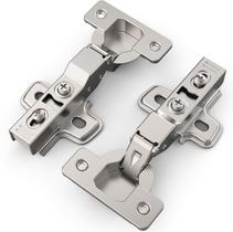 Dobradiças para armário Chibery com fechamento suave 105 níquel acetinado, kit com 2 Dobradiças para armário Chibery com fechamento suave 105 níquel acetinado, kit com 2