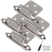 Dobradiças para armário Greoil em aço, 4 peças, sobreposição de 1/2 polegada Dobradiças para armário Greoil em aço, 4 peças, sobreposição de 1/2 polegada