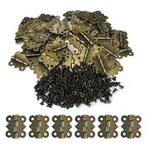 Dobradiças para armário LEFTSTARER 60 peças 3 x 2,5 cm borboleta bronze Dobradiças para armário LEFTSTARER 60 peças 3 x 2,5 cm borboleta bronze