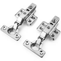 Dobradiças para armário Luokim 26 mm com fechamento suave e acabamento niquelado Dobradiças para armário Luokim 26 mm com fechamento suave e acabamento niquelado