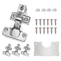 Dobradiças para Armário Mirdinner 105 com Fechamento Suave em Aço Inoxidável, Kit com 4 Dobradiças para Armário Mirdinner 105 com Fechamento Suave em Aço Inoxidável, Kit com 4