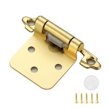 Dobradiças para armário Ravinte 1,27 cm em latão acetinado com fechamento automático Dobradiças para armário Ravinte 1,27 cm em latão acetinado com fechamento automático