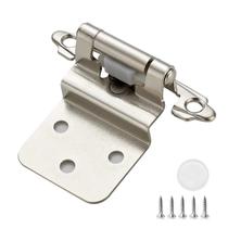 Dobradiças para armário Ravinte 3/8" em níquel acetinado com fechamento automático Dobradiças para armário Ravinte 3/8" em níquel acetinado com fechamento automático