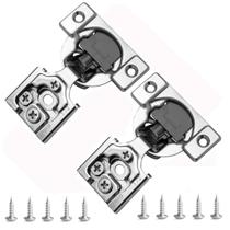Dobradiças para Armário Redunest 1/2 Polegada com Fechamento Suave, Níquel Acetinado Dobradiças para Armário Redunest 1/2 Polegada com Fechamento Suave, Níquel Acetinado