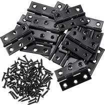 Dobradiças para porta Boao 16 peças em aço inoxidável 4,4 x 3,2 cm preto