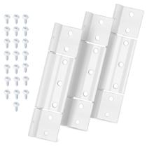 Dobradiças para porta tela Adabuing em alumínio branco, kit com 3 Dobradiças para porta tela Adabuing em alumínio branco, kit com 3