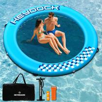 Doca de anel flutuante inflável HEYBOARD Rede de água de 8 pés x 8 pés Doca de anel flutuante inflável HEYBOARD Rede de água de 8 pés x 8 pés