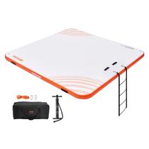 Doca flutuante inflável VEVOR 7 x 7 pés com bolsa de transporte e escada Doca flutuante inflável VEVOR 7 x 7 pés com bolsa de transporte e escada
