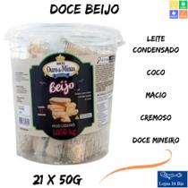 Doce Beijo Cremoso Ouro De Minas Leite Condensado e Coco Pote Com 21 Unidades de 50g