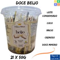 Doce Beijo Cremoso Ouro De Minas Leite Condensado e Coco Pote Com 21 Unidades de 50g Doce Beijo Cremoso Ouro De Minas Leite Condensado e Coco Pote Com 21 Unidades de 50g