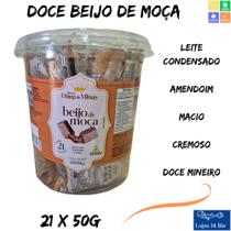 Doce Beijo de Moça Ouro de Minas Doce de Caramelo com Coco Pote c/ 21 Unidades