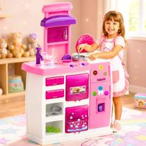 Doce Cozinha Menina Infantil 93cm Sai Agua Geladeira Panela