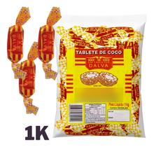 Doce de Coco em Tablete Dalva 1kg Tradição Desde 1942 Pacote Econômico com 144 unidades Bala de coco tradicional