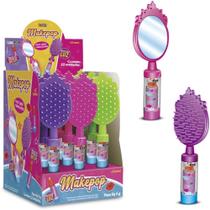 Doce Makepop Pirulito Formato Batom Sabor Morango Display com 12 Unidades