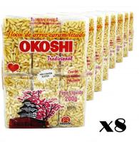 Doce Okoshi Arroz Caramelizado Hikage 200g (Kit com 8)