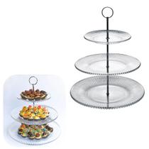 Doceira Porta Doce 3 Anderes em Cristal Renaissance Servir Doces e Petiscos Com Elegancia e Luxo Doceira Porta Doce 3 Anderes em Cristal Renaissance Servir Doces e Petiscos Com Elegancia e Luxo