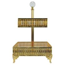 Doceira Turca Pequena de 2 andares em Metal Dourado - Doceira de Luxo para Sobremesas Elegantes - Clássica de Alta Qualidade!
