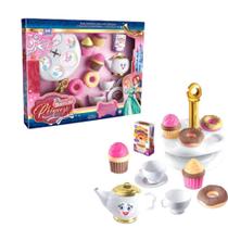 Doces da Princesa Coleção Chá Brinquedo c/ Suporte para os Cupcake e Donuts Bule Pratos - Zuca Toys