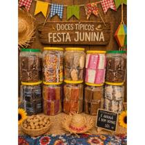 Doces Festa Junina 2 Potes 40 unidades Pé de Moleque Pé de Moça Paçoca Cocada Geleia de Fruta Doces Festa Junina 2 Potes 40 unidades Pé de Moleque Pé de Moça Paçoca Cocada Geleia de Fruta