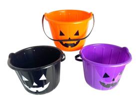 Doces ou Travessuras pega doces Halloween Baldes- Kit 10un