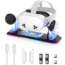 Dock de Carregamento Kinwin para Meta Quest 3S/3 com Luz RGB