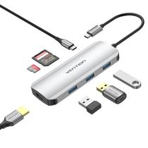 Dock Hub USB C Para HDMI 4K@30Hz + Usb 3.0 + SD/TF + PD 100W