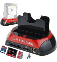 Dock Station 2 Hd Sata E Ide 3,5 E 2,5 Usb Leitor De Cartão