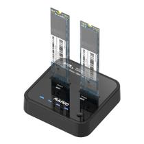 Dock Station de 2 Baias M.2 NVMe USB3.2 Tipo-C 10Gbps - Clone Dock Station de 2 Baias M.2 NVMe USB3.2 Tipo-C 10Gbps - Clone