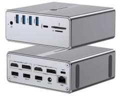 Dock Station HUB 18 em 1 USB-C/USB-A com Displaylink