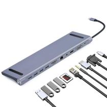 Dock Station Multifunção 11 em 1 USB Tipo C para Lan RJ45 - Nt