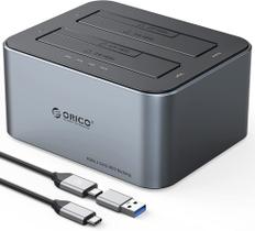 Dock Station ORICO Alumínio SATA/SSD 2.5/3.5 USB 3.2 Gen2 10Gbps - Função Clone Dock Station ORICO Alumínio SATA/SSD 2.5/3.5 USB 3.2 Gen2 10Gbps - Função Clone