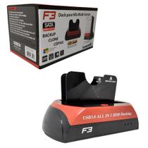 Dock Station para HDs Multi Função - USB 3.0 - 2x Sata 3.0 - Backup, Clone e Cópias - JC-DOC876U3.0