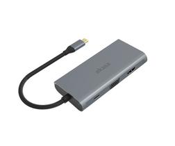 Dock USB tipo C 9 em 1 com Ethernet HMDI, VGA, RJ45, Card Reader Compatível com Mac, Dell, Lenovo e mais Akasa