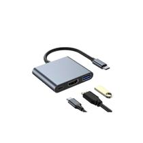 Docking Station Hub 3In1 Tipo C HDMI 100W Conversor Expansão