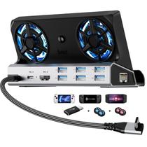 Docking Station YCBUENO 12 em 1 com Dupla Ventoinha e Iluminação RGB Docking Station YCBUENO 12 em 1 com Dupla Ventoinha e Iluminação RGB