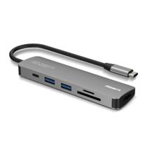 Docking USB-C Multiportas Comtac Aluminium - 6 em 1 - USB-C USB-A 3.2 USB-A HDMI Slot SD e Micro SD Docking USB-C Multiportas Comtac Aluminium - 6 em 1 - USB-C USB-A 3.2 USB-A HDMI Slot SD e Micro SD