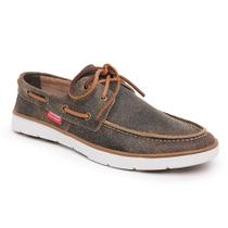 Docksider Casual em Couro Polo Urban Aberto Costura Manual e Sola Borracha Reta