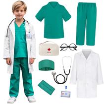 Doctor Costume Miltrs Kids, 9 unidades com estetoscópio real Doctor Costume Miltrs Kids, 9 unidades com estetoscópio real