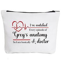 Doctor Gifts, Funny Doctor Makeup Bag, Grey's Anatomy Gifts Inspired Makeup Bag for Women Homens - Eu assisti a todos os episódios de Grey's Anatomy, então eu sou basicamente um médico