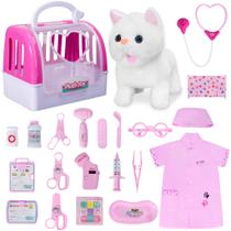 Doctor Kit DWMTGS para meninas com conjunto Vet Play e brinquedo para gatinhos
