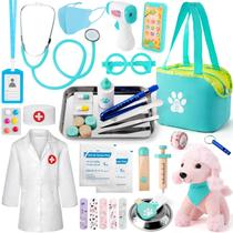 Doctor Kit Sundaymot Doctor Kit para crianças com 37 unidades e brinquedo para cães