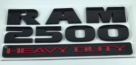 Dodge Ram 2500 Emblema Porta Letra Heavy Duty Preta