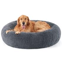 Dog Bed Bedsure Calming Donut lavável para cães GG Grey