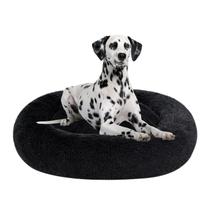 Dog Bed coohom Oval Calming Donut Cuddler Shag Faux Fur