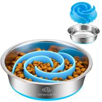 Dog Bowl Animire 2 em 1 de metal com inserto de alimentação lenta