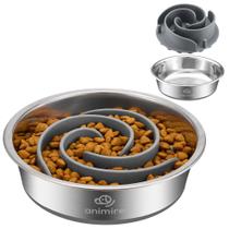 Dog Bowl Animire 2 em 1 de metal com inserto de alimentação lenta