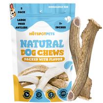 Dog Chew Antlers Hotspot Pets Premium Deer 7 polegadas ou mais de 7 polegadas, pacote com 2