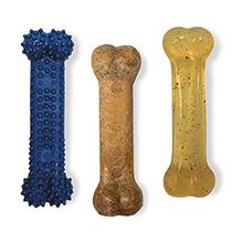Dog Chew Bones Nylabone Flexi Chicken Bacon, pacote com 3 unidades para cães pequenos