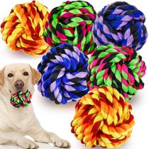 Dog Chew Toys LosFong, pacote com 6 bolas de corda de algodão para cães grandes